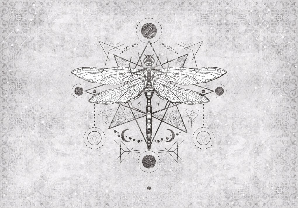 Fotótapéta flizelina Szitakötő geometria relaxáció modern design 254x184 +ragasztó