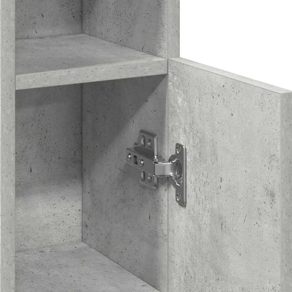 betonszürke fürdőszobaszekrény tekercstartóval 20,5x22x90 cm