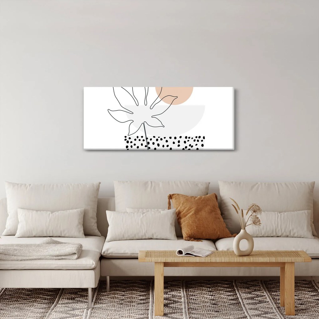 Kép - Vonal művészet virágok N⁰3 (120x50 cm)