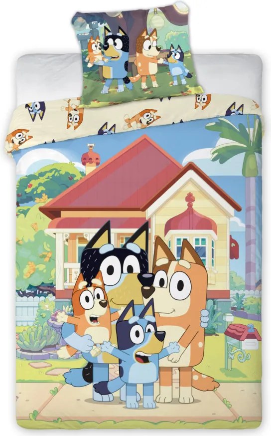 Bluey Family Home ágyneműhuzat 140×200cm, 70×90 cm
