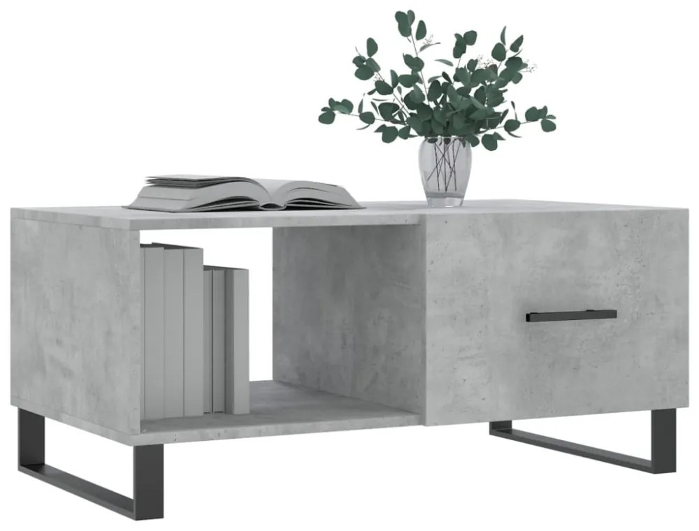 betonszürke szerelt fa dohányzóasztal 90 x 50 x 40 cm