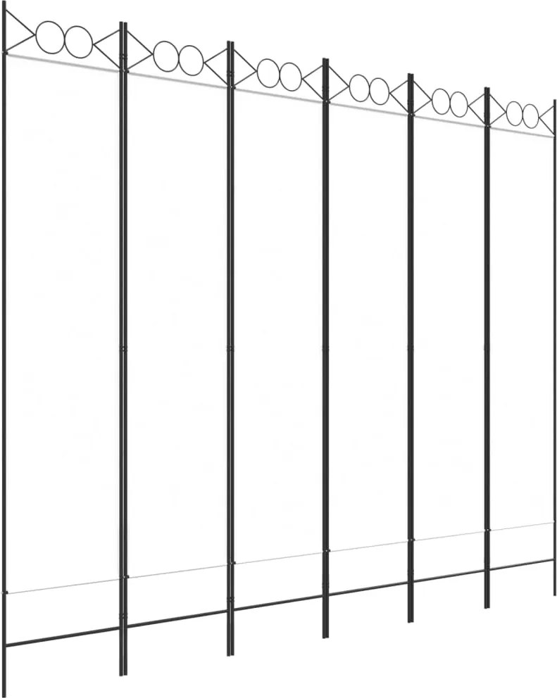 vidaXL 6-paneles fehér szövet térelválasztó 240 x 200 cm