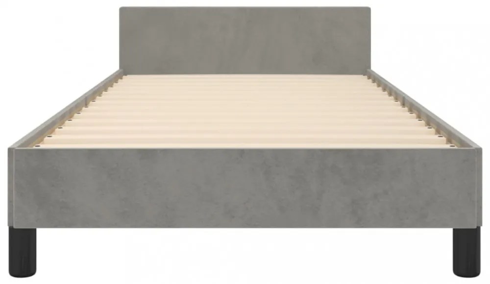 világosszürke bársony ágykeret matrac nélkül 80x200 cm