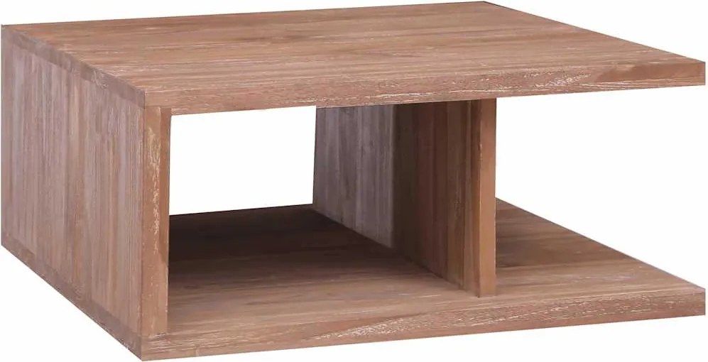 vidaXL tömör tíkfa dohányzóasztal 70 x 70 x 30 cm