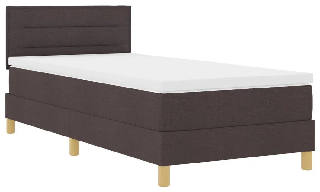 Box Spring Ágy Matraccal & LED Sötétbarna 80x200 cm Textil