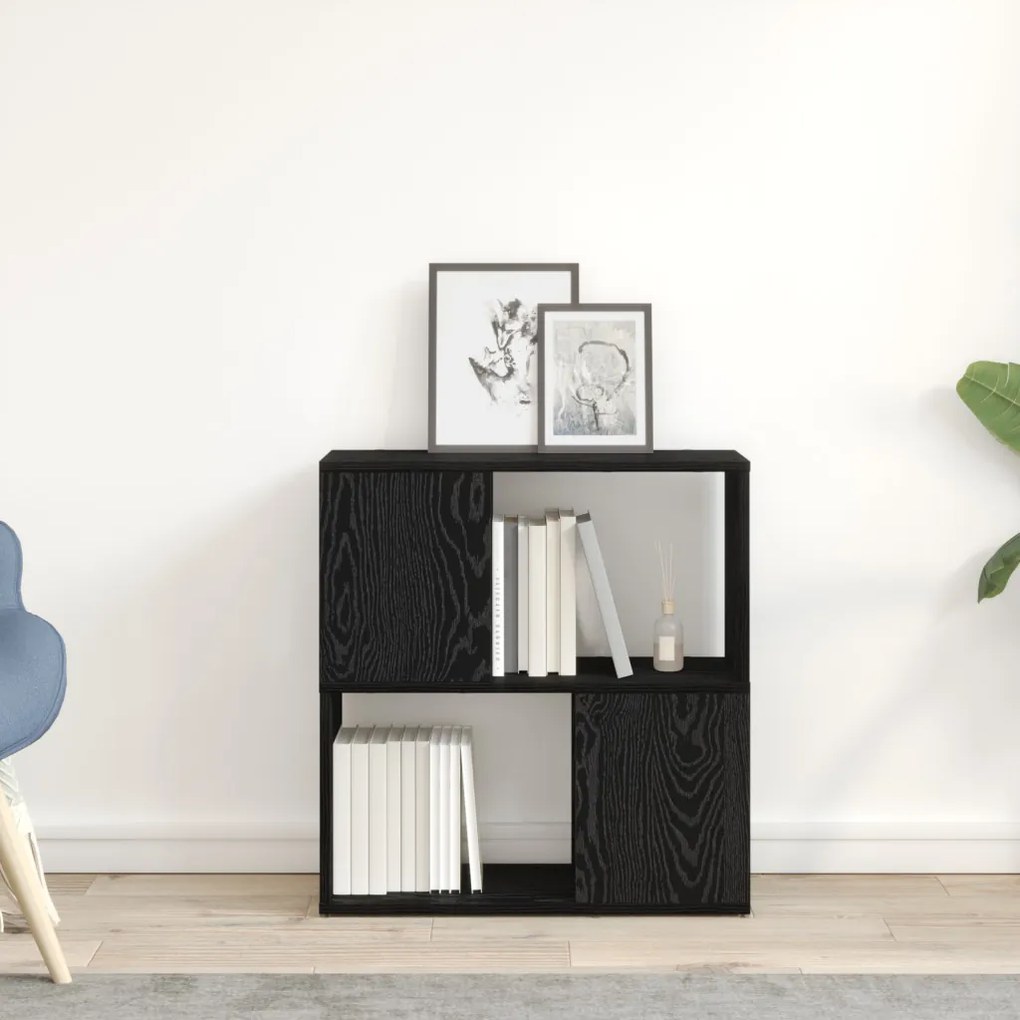 Könyvespolc Fekete tölgy 60x24x63 cm Mérnök Fa