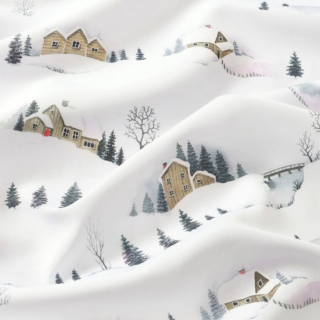 Goldea karácsonyi dekoratív párnahuzat - téli táj 45 x 45 cm