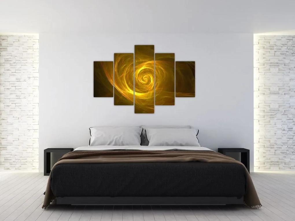Absztrakt sárga spirál képe (150x105 cm)