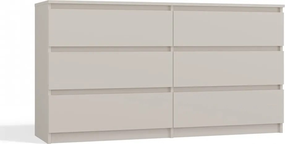 M6 140 fiókos szekrény, 138x75x40 cm, kasmír