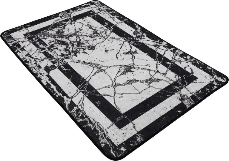 Marmor fekete fürdőszobai szőnyeg 70 × 120 cm