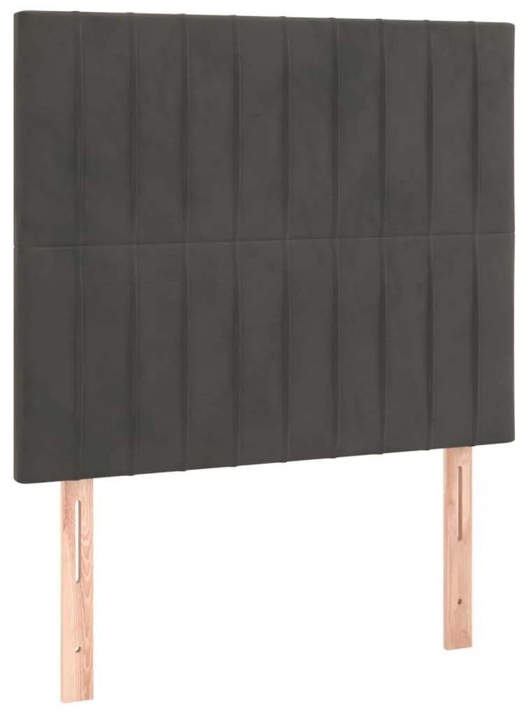 2 db sötétszürke bársony fejtámla 80 x 5 x 78/88 cm