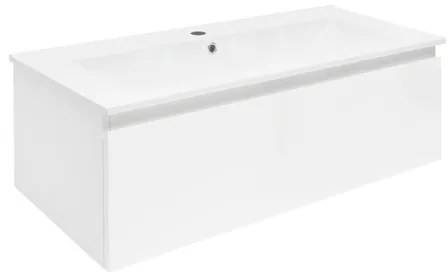 SAT B-WAY Fürdőszobaszekrény mosdóval 99x30x45 cm fehér fényes BWAY100WU4