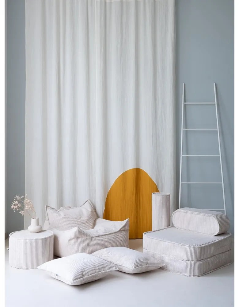 Krémszínű kordbársony gyerek fotel Flip – Wigiwama