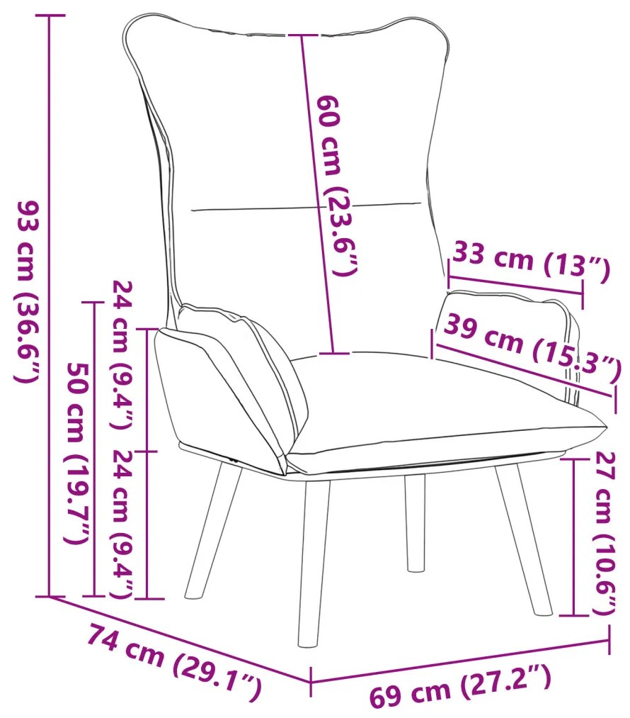 vidaXL Pihenőszék Világosszürke 69 x 74 x 93 cm szövet