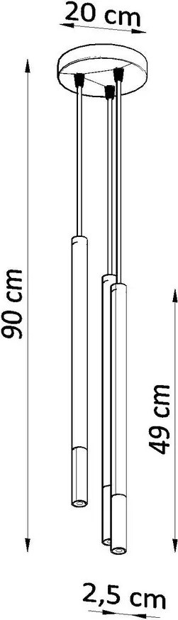 Fekete-ezüstszínű fém függőlámpa ø 20 cm Asarot – Sollux