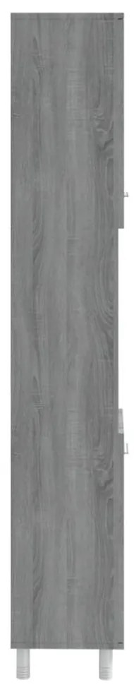 szürke sonoma színű szerelt fa fürdőszobaszekrény 30x30x179 cm