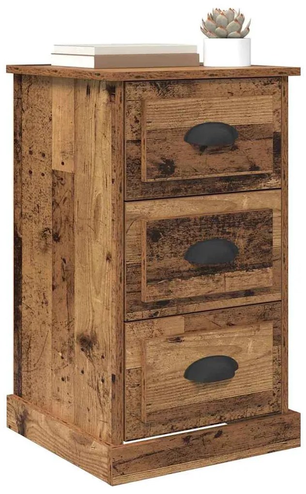 vidaXL Éjjeliszekrény fiókkal Öreg fa 39 x 39 x 67,5 cm Faanyag
