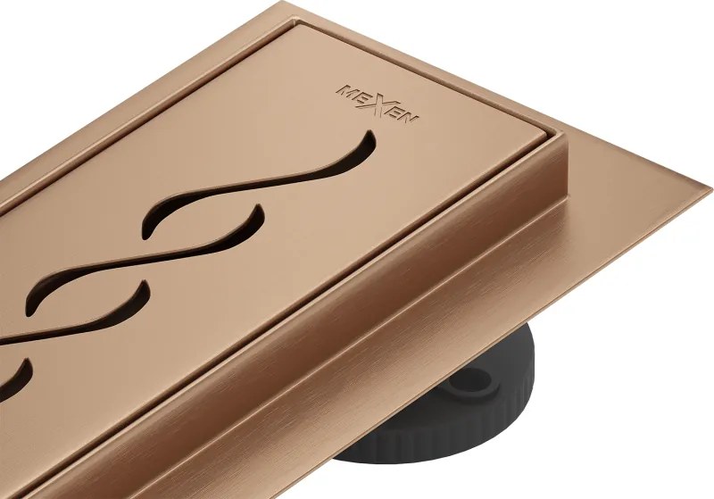 Mexen Flat 360° M18 forgatható vonalmenti lefolyó 80 cm, selyemfényű réz - 1C23080-40