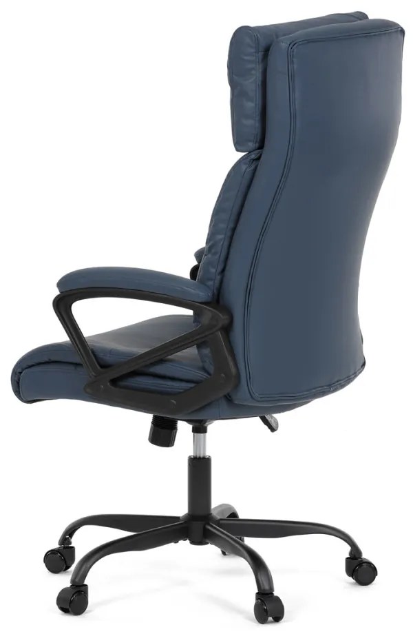Scaun pivotant de birou confortabil în albastru cu tapițerie din piele artificială. KA-Y346