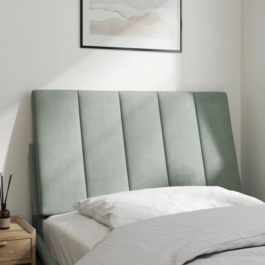 világosszürke bársony fejtámla párna 80 cm