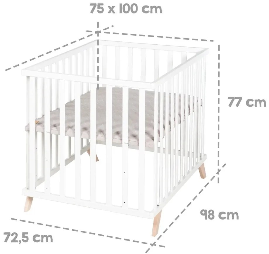 Fehér bükkfa járóka 75x100 cm Lil Planet – Roba