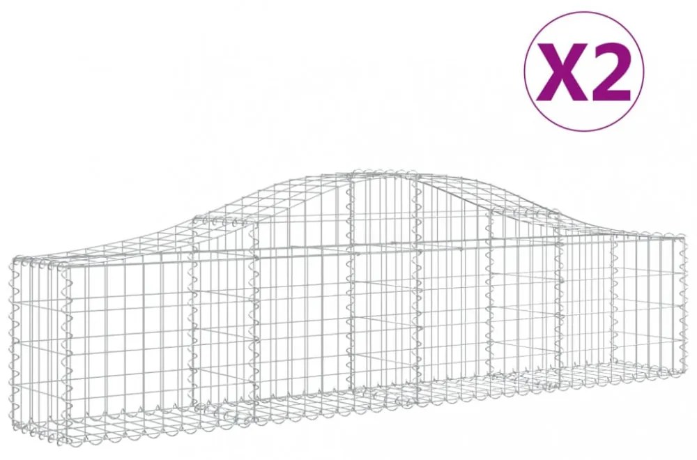 2 db íves horganyzott vas gabion kosár 200x30x40/60 cm