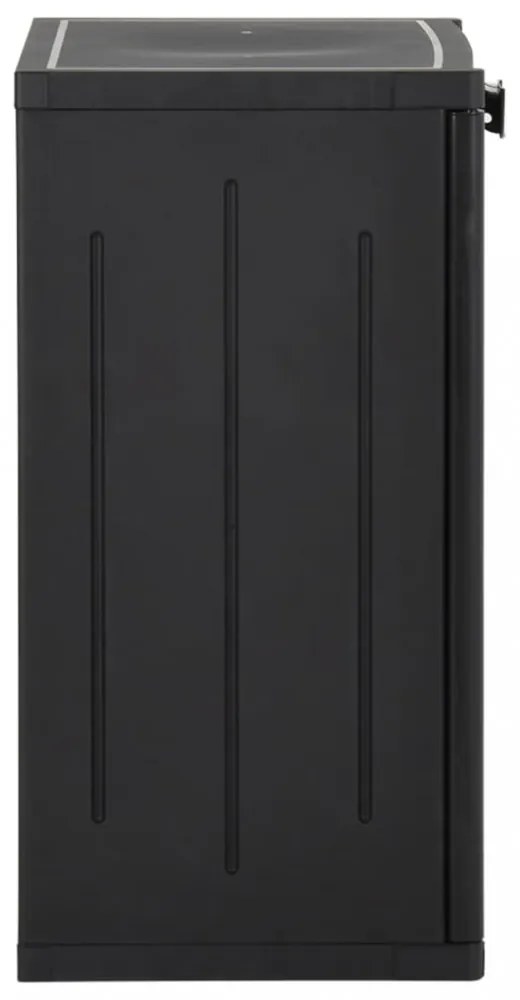 fekete PP rattan kerti tárolószekrény 65 x 45 x 88 cm