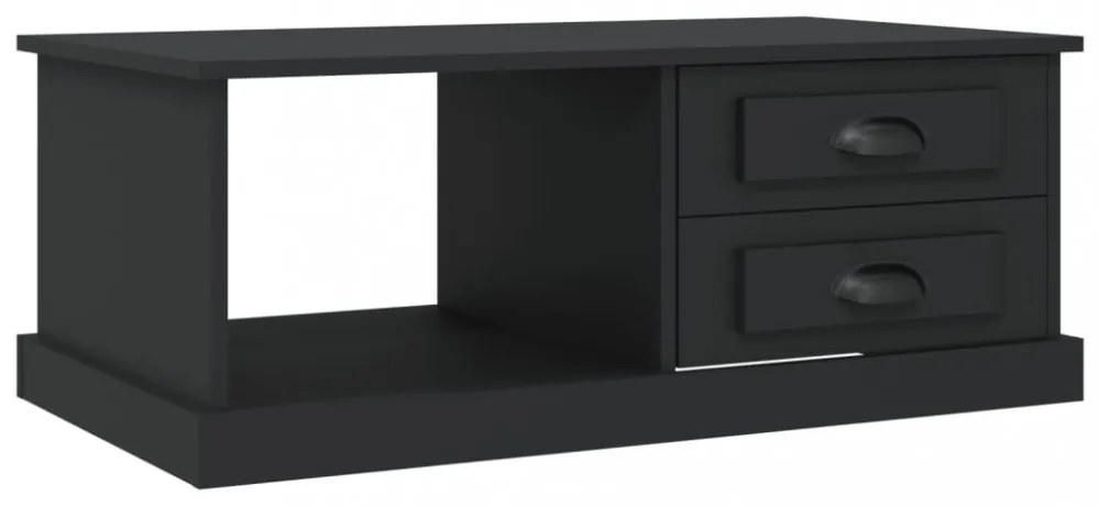 fekete szerelt fa dohányzóasztal 90x50x35 cm