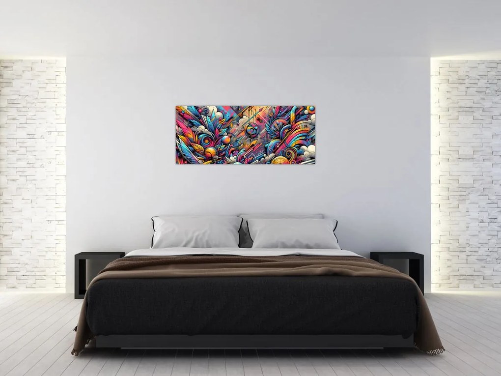 Kép - Színes graffiti (120x50 cm)