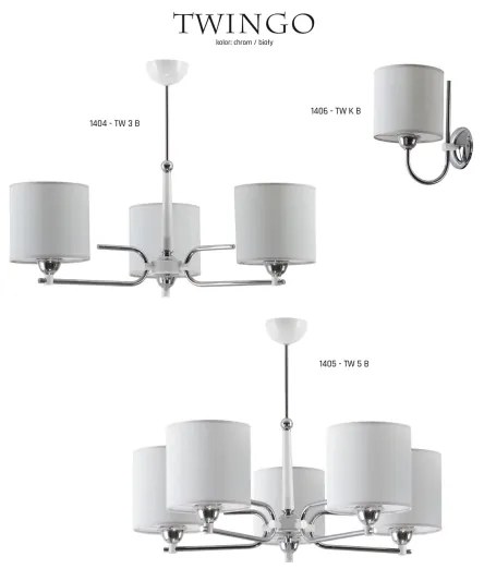 Jupiter 1404 - TW 3 B - Csillár rúdon TWINGO 3xE27/60W/230V