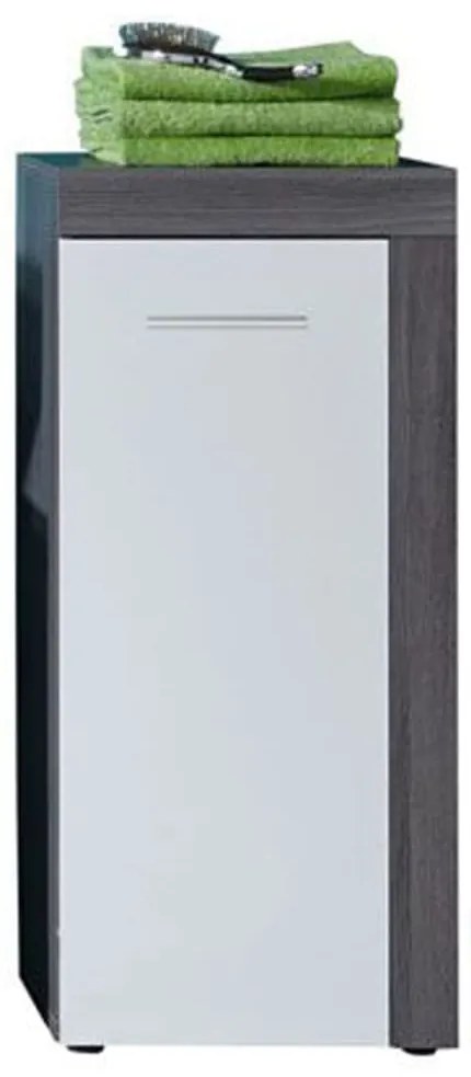 Trendteam Miami fehér és füstös ezüst tároló padlószekrény