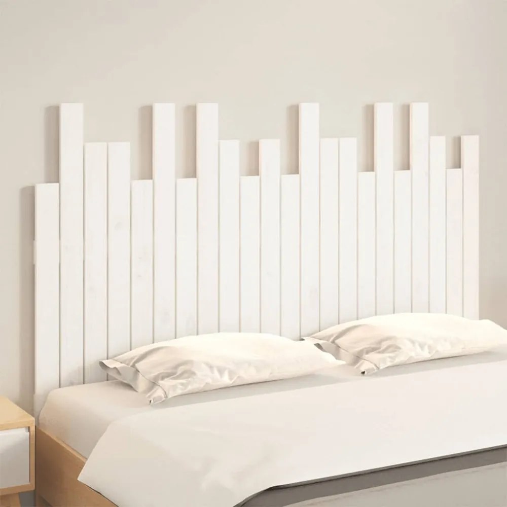 fehér tömör fenyőfa fali fejtámla 140x3x80 cm