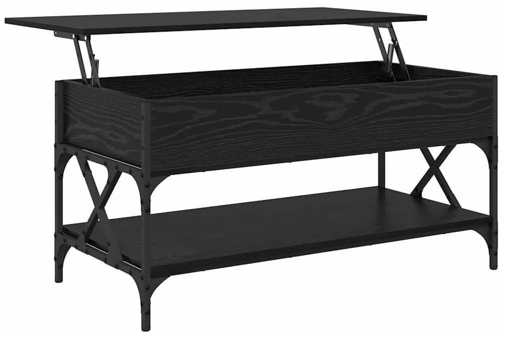 vidaXL Dohányzóasztal Fekete tölgy 100 x 50 x 50 cm Faanyag