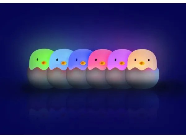 MegaLight - LED RGB állítható fényű, újratölthető gyerek érintőlámpa EGGY EGG LE