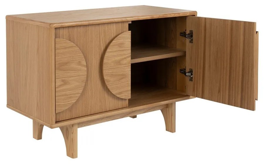 Natúr színű alacsony komód tölgyfa dekorral 82x58 cm Groove – Zuiver