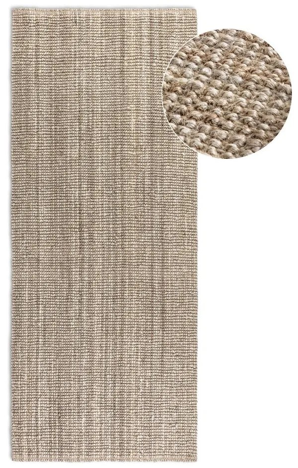 Bézs juta futószőnyeg 80x200 cm Bouclé – Hanse Home