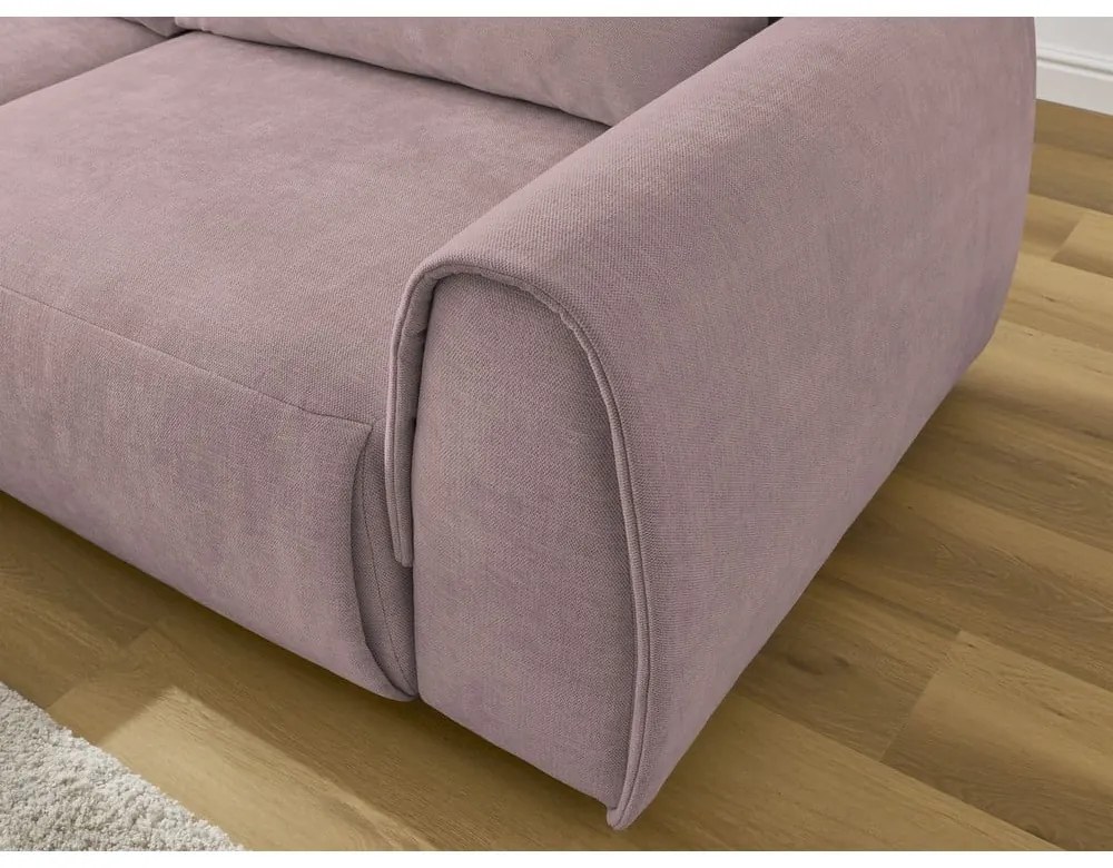 Világos rózsaszín sarokkanapé Aden – Bobochic Paris