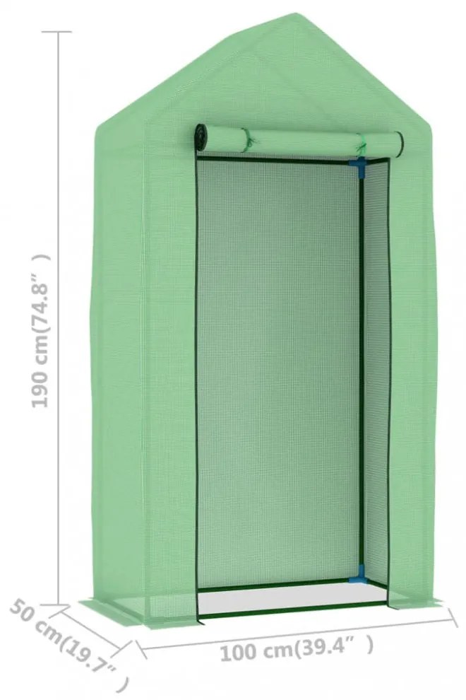 0,5 m²-es acélvázas melegház 1 x 0,5 x 1,9 m
