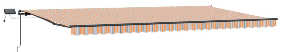 Kézi behúzható napernyő LED színes csíkkal 600x300 cm