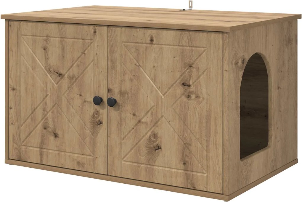 vidaXL Macska Ház Művészi tölgy 85 x 55 x 50 cm Faanyag