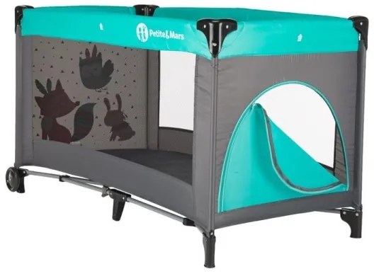 PETITE&MARS - Utazó kiságy KOOT-FOX türkiz