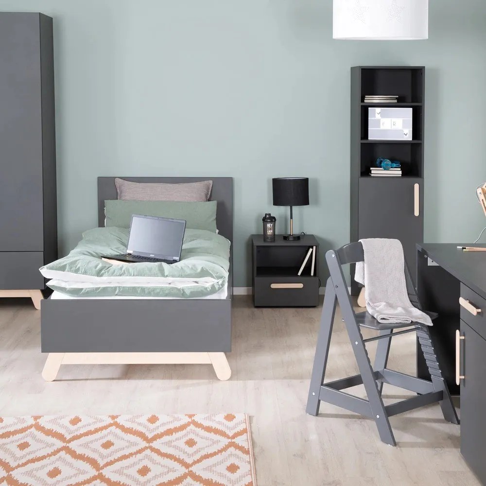 Fekete gyerekágy 90x200 cm Jara – Roba