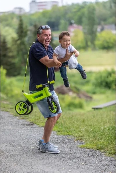 Funny Wheels - Toló- és futóbicikli 2 az 1-ben RIDER SUPER SPORT zöld/fekete