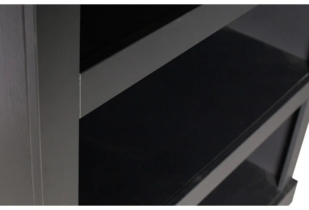 Fekete borovi fenyő könyvespolc 107x160x39 cm Bonk – WOOOD