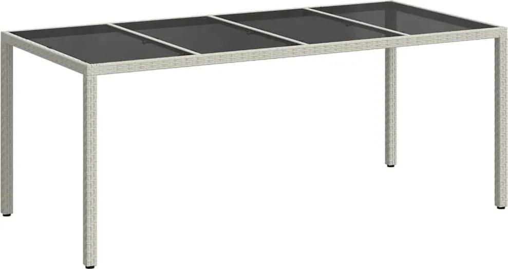 vidaXL Kerti Asztal Fehér 190 x 90 x 75 cm polirattan