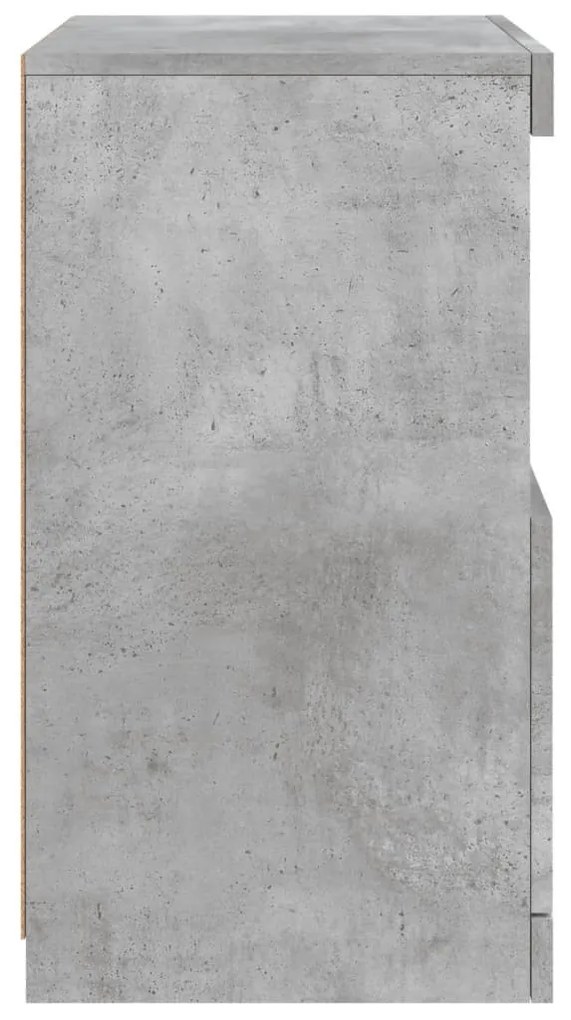 betonszürke tálalószekrény LED-világítással 41 x 37 x 67 cm