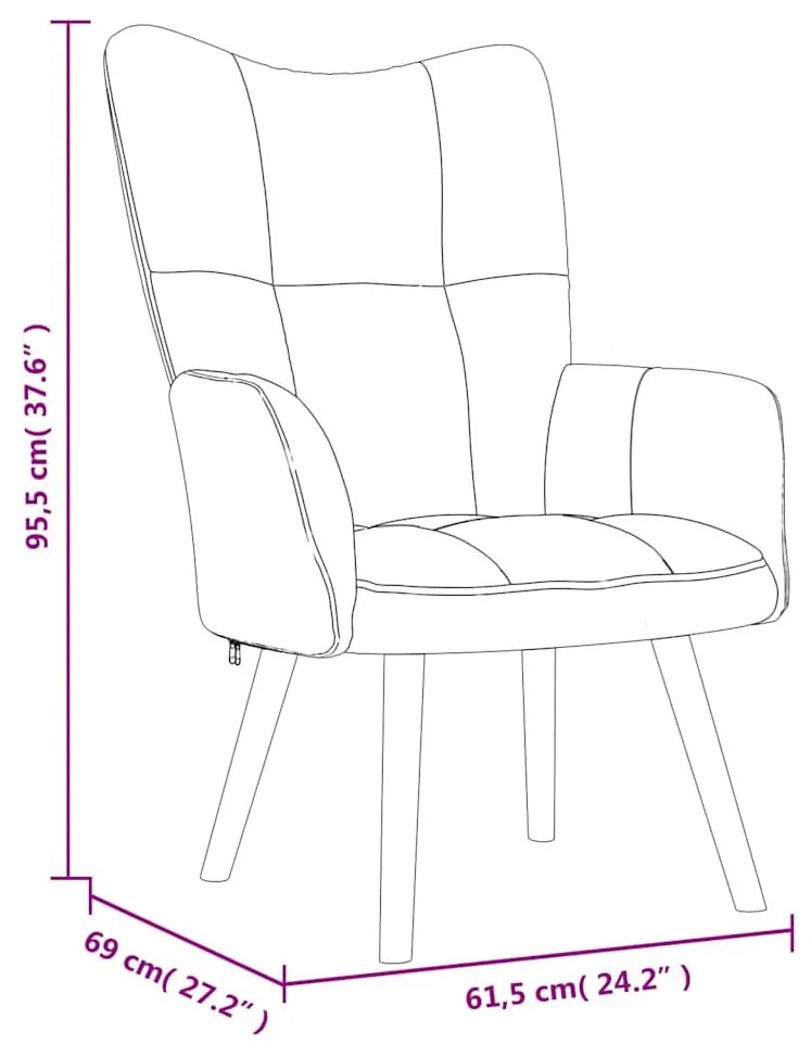 krémfehér bársony pihenőfotel