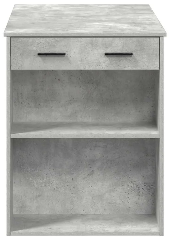 íróasztal fiókkal és polccal betonszürke 102x62x77,5 cm műfa