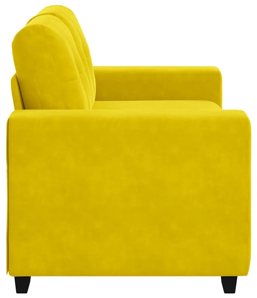 sárga bársony loveseat kanapé 120 cm