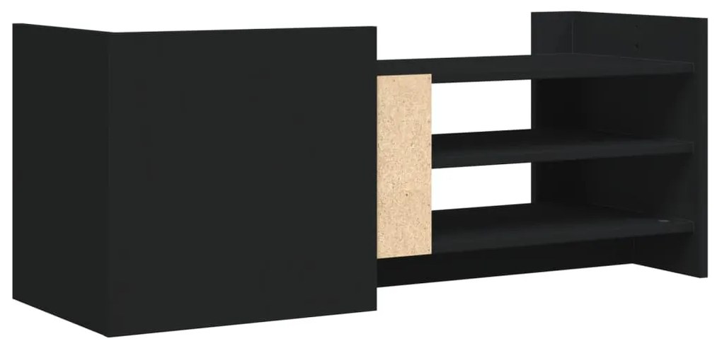 fekete szerelt fa TV-szekrény 100 x 35 x 40 cm